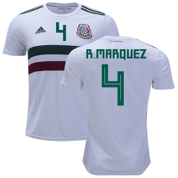 Mexico #4 R.Marquez Away Kid Soccer Country Jersey